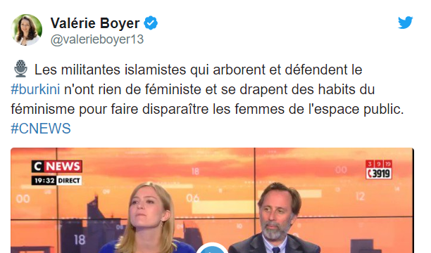 Un des contenus partagés par les critiques du féminisme. Tweet - valerieboyer13